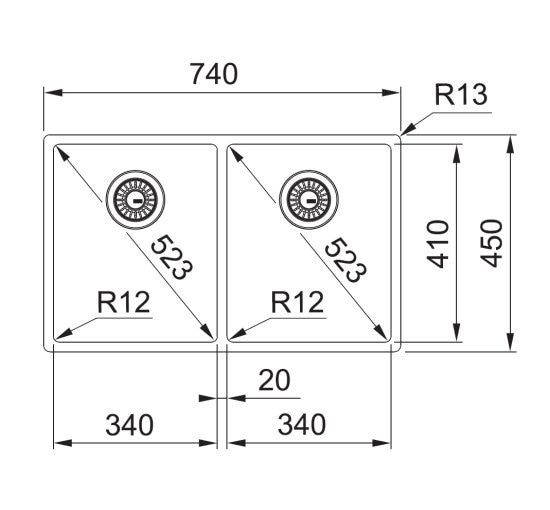 Кухонна мийка Franke Box BXX 220 / 120-34-34 (127.0370.188) нержавіюча сталь - монтаж врізний, у рівень або під стільницю - полірована