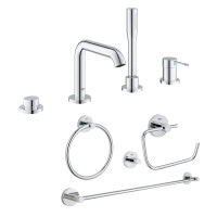 Комплект Grohe змішувач для ванни Essence 19578001 + набір аксесуарів Essentials 40823001