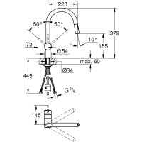 Смеситель для кухни с выдвижным изливом Grohe Minta 32321DC2