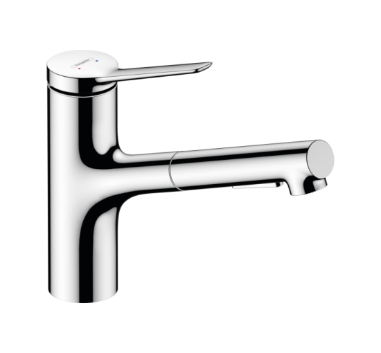 Змішувач Hansgrohe Zesis M33 150 2jet кухонний з витяжним виливом, ECO (74810000) Chrome