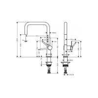 Змішувач Hansgrohe Talis M54 U 220 кухонний Stainless Steel (72806800)