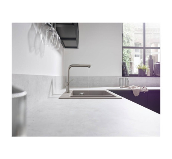 Смеситель Hansgrohe Talis M54 270 1jet кухонный с вытяжным изливом (72808800) Stainless Steel