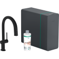 Змішувач hansgrohe Aqittura M91 SodaSystem 210 для кухонної мийки, чорний матовий 76836670