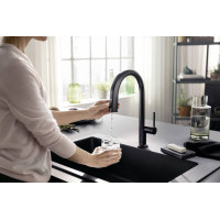 Смеситель hansgrohe Aqittura M91 SodaSystem 210 для кухонной мойки, черный матовый 76836670