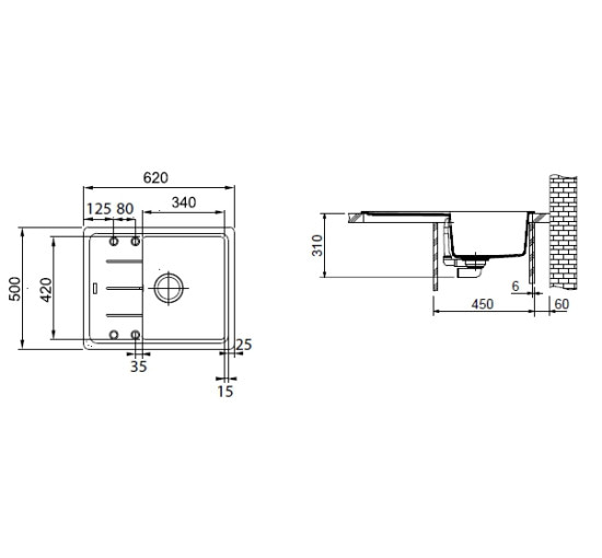 Кухонная мойка Franke BASIS BFG 611-62 оникс 620x500 (114.0272.580)