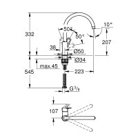 Смеситель для кухни Grohe BauLoop 31368001