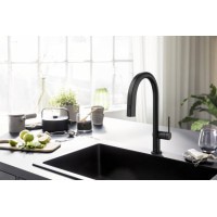 Смеситель Hansgrohe Aqittura M91 FilterSystem 210 1jet pull-out Sbox кухонный сет из Harmony (76800670) Matt Black