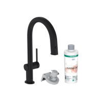Смеситель Hansgrohe Aqittura M91 FilterSystem 210 1jet pull-out Sbox кухонный сет из Harmony (76800670) Matt Black