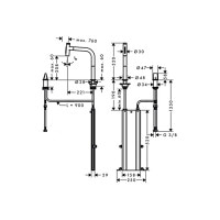 Змішувач Hansgrohe Metris Select 200 кухонний з витяжним виливом 2Jet на 2 отвори Sbox (73818000)