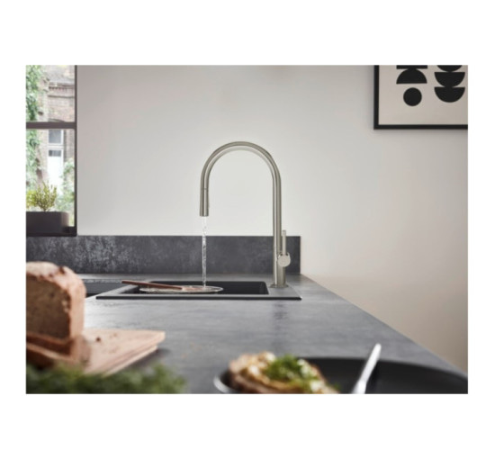 Змішувач Hansgrohe Talis 210 1jet кухонний з витяжним виливом Stainless Steel (72802800)