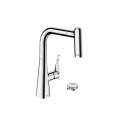 Змішувач Hansgrohe Metris Select 220 2jet кухонний на 2 отвори з витяжним виливом Sbox , Chrome (73805000)