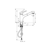 Змішувач Hansgrohe Talis S для кухні з витяжним душем (32841000)
