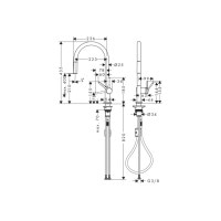 Смеситель Hansgrohe Talis 210 1jet кухонный с вытяжным изливом Stainless Steel (72802800)