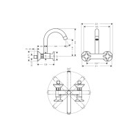 Змішувач Hansgrohe Logis Classic двохвентельний для кухні зі стіни (71286000)