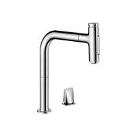 Смеситель Hansgrohe Metris Select 200 кухонный с вытяжным изливом 2Jet на 2 отверстия Sbox (73818000)