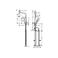 Змішувач Hansgrohe Metris M 71 Select 320 1jet кухонний з витяжним виливом Sbox (73803000)