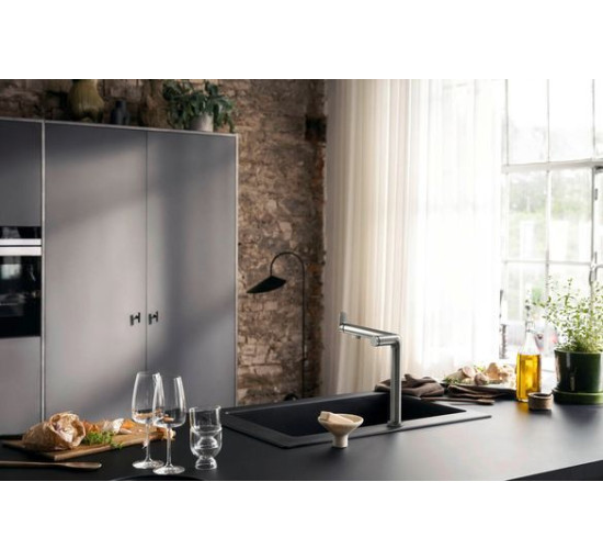 Смеситель для кухни с краном для фильтрованной воды HANSGROHE Aqittura M91 сатин латунь 76804800