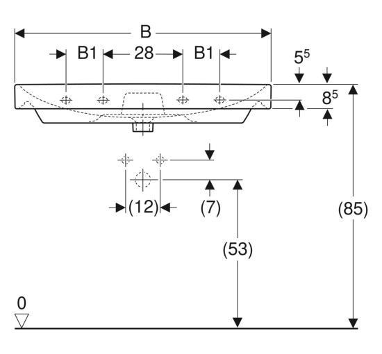 Умивальник 60 Smyle Square 500.229.01.1 Geberit