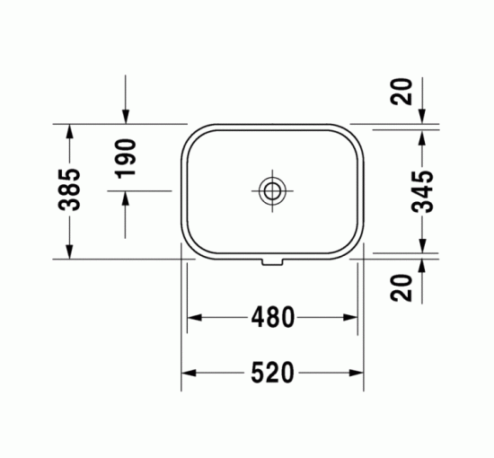 Умивальник вбудований Duravit HAPPY D.2 під стільницю 48х35 см (0457480000)