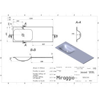Умивальник Miraggio JESSEL 1200 L