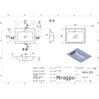Умивальник Miraggio DELLA 600 GRAY MIRASTONE