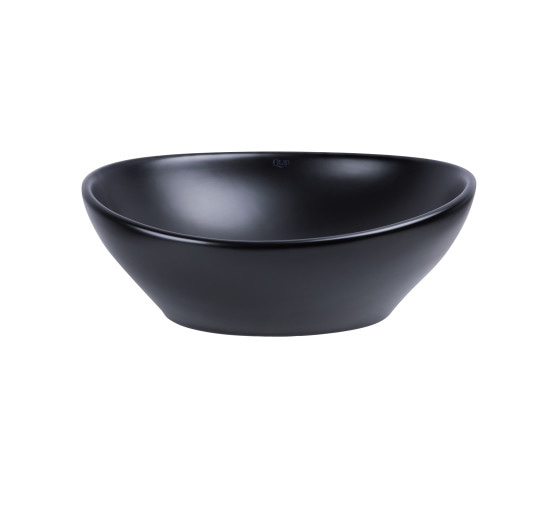 Раковина-чаша Qtap Dove 410х335х145 Matt black с донным клапаном QT063078MBMB