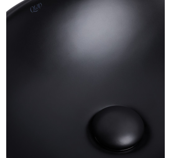 Раковина-чаша Qtap Dove 410х335х145 Matt black с донным клапаном QT063078MBMB