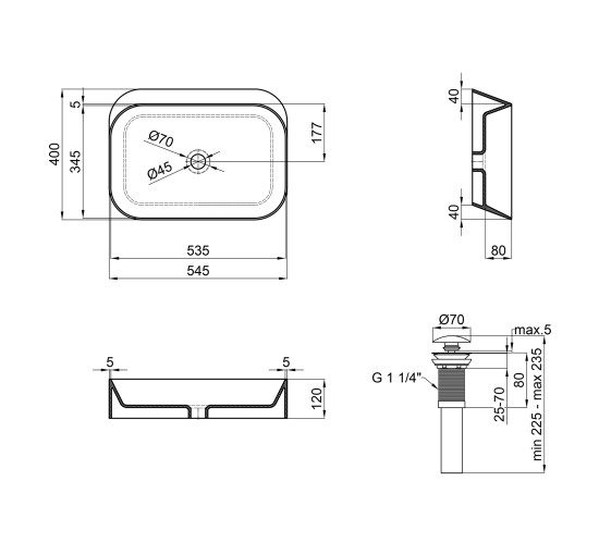 Раковина-чаша Qtap Scorpio 550х390х120 White с донным клапаном QT14112243W