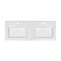 Раковина двойная Qtap Albatross 1210х467х195 White с донным клапаном QT0111FL8167GW