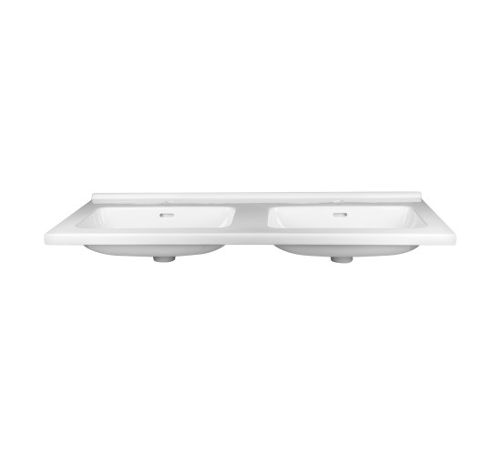 Раковина двойная Qtap Albatross 1210х467х195 White с донным клапаном QT0111FL8167GW