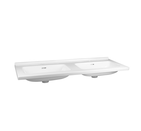 Раковина двойная Qtap Albatross 1210х467х195 White с донным клапаном QT0111FL8167GW