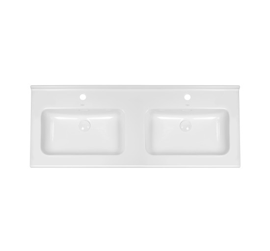 Раковина двойная Qtap Albatross 1210х467х195 White с донным клапаном QT0111FL8167GW