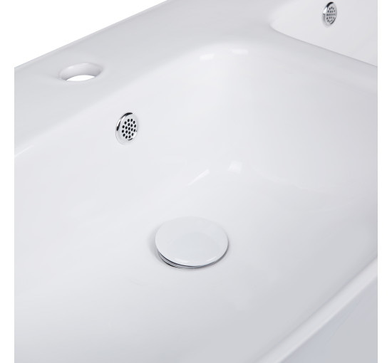 Раковина підвісна моноблок подвійна Qtap Virgo 1000х410х360 White з донним клапаном QT1811G760W