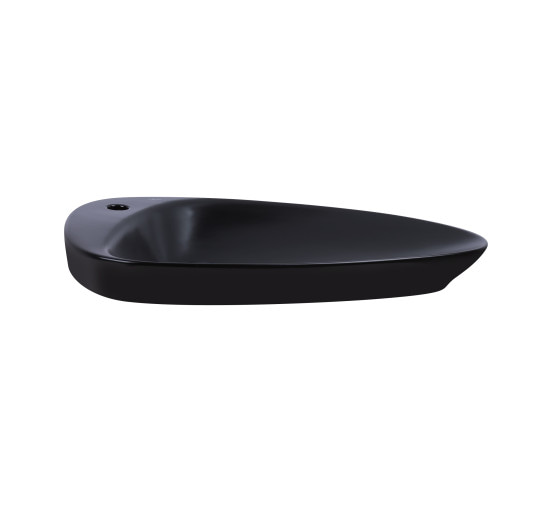Раковина-чаша Qtap Leo 695х460х115 Matt black з донним клапаном QT1111A089TMB