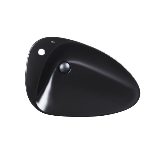 Раковина-чаша Qtap Leo 695х460х115 Matt black з донним клапаном QT1111A089TMB