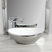 Раковина керамічна на стільницю Rea Sofia Silver/ White (7604988933)