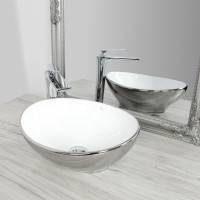 Раковина керамічна на стільницю Rea Sofia Silver/ White (7604988933)