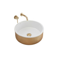 умивальник Rea Helen 42,5x42,5 gold white (REA-U6978)