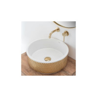 умивальник Rea Helen 42,5x42,5 gold white (REA-U6978)