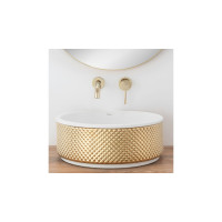 умивальник Rea Helen 42,5x42,5 gold white (REA-U6978)