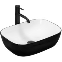умивальник Rea Belinda 33,5x46,5 black & white (REA-U6332)