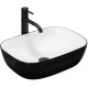 умивальник Rea Belinda 33,5x46,5 black & white (REA-U6332)
