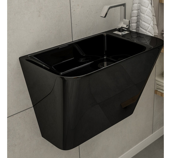 Умывальник моноблок подвесной VOLLE Teo 500x280x350 черный (13-88-601black)
