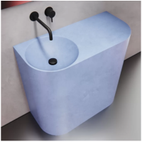 Умывальник из бетона напольный голубой 900L