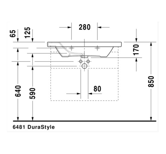 Умивальник Duravit DURASTYLE 80х48 см (2320800000)