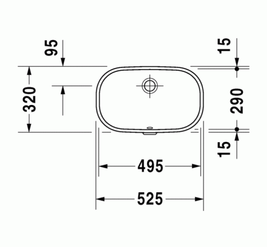 Умивальник Duravit D-CODE вбудований під стільницю 49x29 см (0338490000)