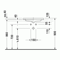 Умивальник Duravit 2ND FLOOR вбудований на стільницю 60х43 см (0347600000)