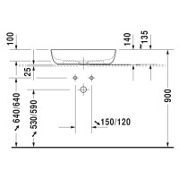 Умивальник на стільницю Duravit LUV 60x40 см (03796000001) WonderGliss