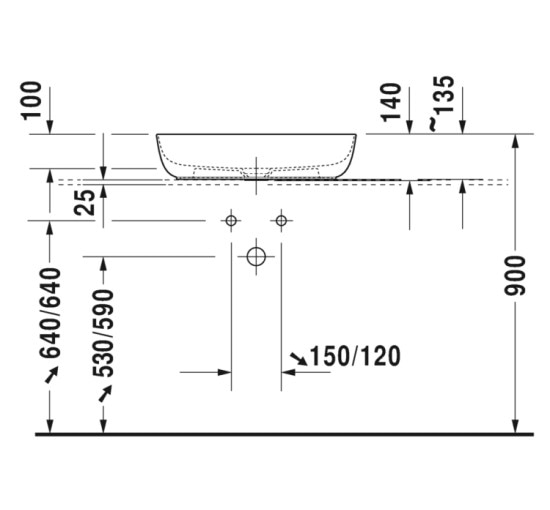 Умывальник на столешницу Duravit LUV 60x40 см (03796000001) WonderGliss