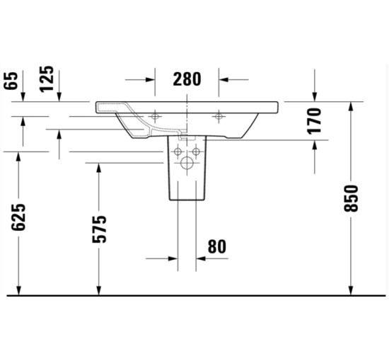 Умывальник Duravit DURASTYLE 80х48 см (2320800000)